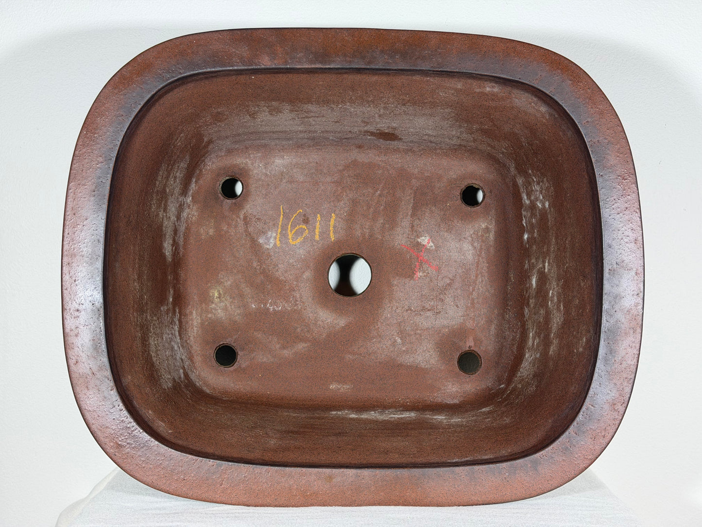 Preowned Japanese Tokoname Unglazed Rectangular Bonsai Pot Syukouzan - 18” By 15”