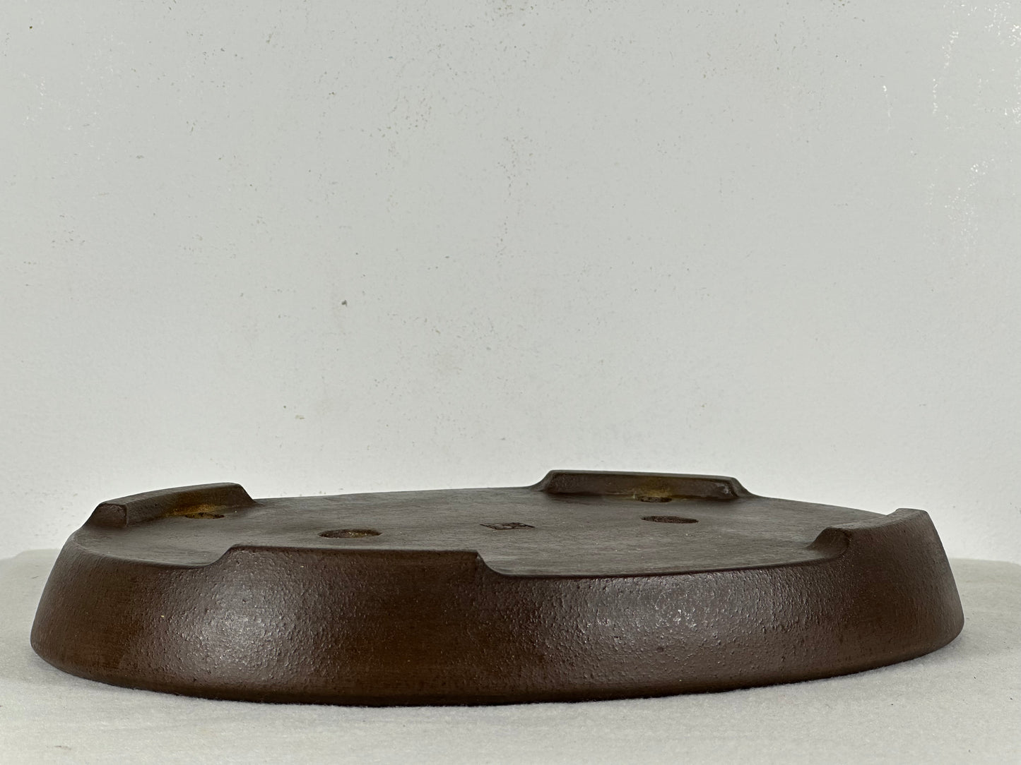 Preowned Japanese Tokoname Unglazed Oval Shallow Bonsai Pot Seizan - 12.5” By 9”