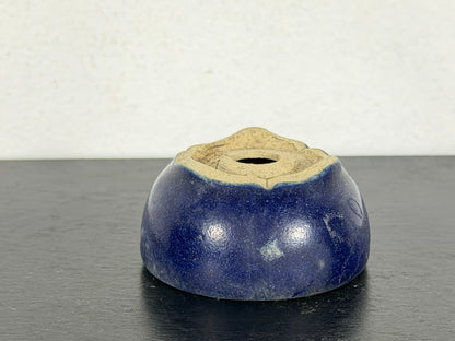 Preowned Japanese Tokoname Glazed Round Bonsai Pot Housou - 1.75” By 7:8”