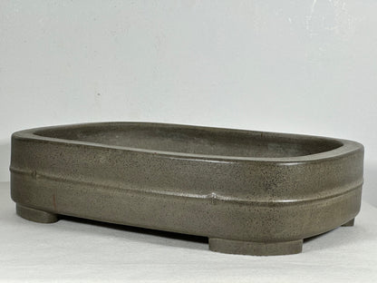 Preowned Japanese Tokoname Unglazed Rectangular Bonsai Pot Seizan - 12.5” By 9.25”