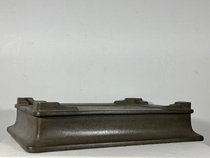 Preowned Japanese Tokoname Unglazed Rectangular Bonsai Pot Seizan - 15.25” By 11.25”