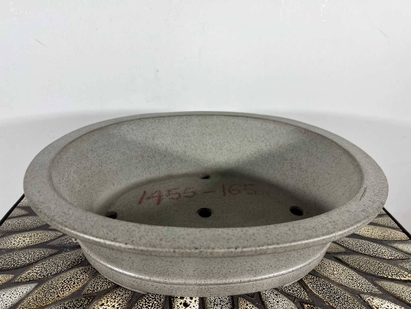Preowned Japanese Tokoname Unglazed Oval Bonsai Pot Seizan - 11.5” By 9.75”