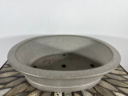 Preowned Japanese Tokoname Unglazed Oval Bonsai Pot Seizan - 11.5” By 9.75”