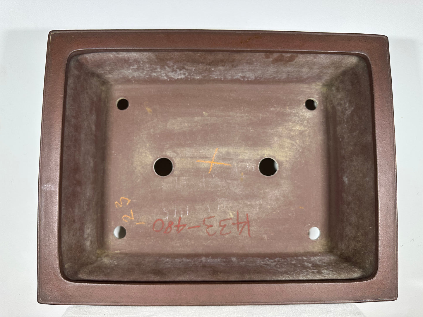 Preowned Japanese Tokoname Unglazed Rectangular Bonsai Pot Yamaaki - 21” By 16”