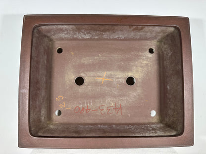 Preowned Japanese Tokoname Unglazed Rectangular Bonsai Pot Yamaaki - 21” By 16”