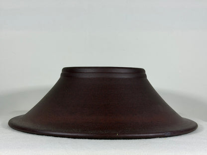 New Japanese Tokoname Unglazed Round Bonsai Pot Yamaaki - 12.75” By 4”