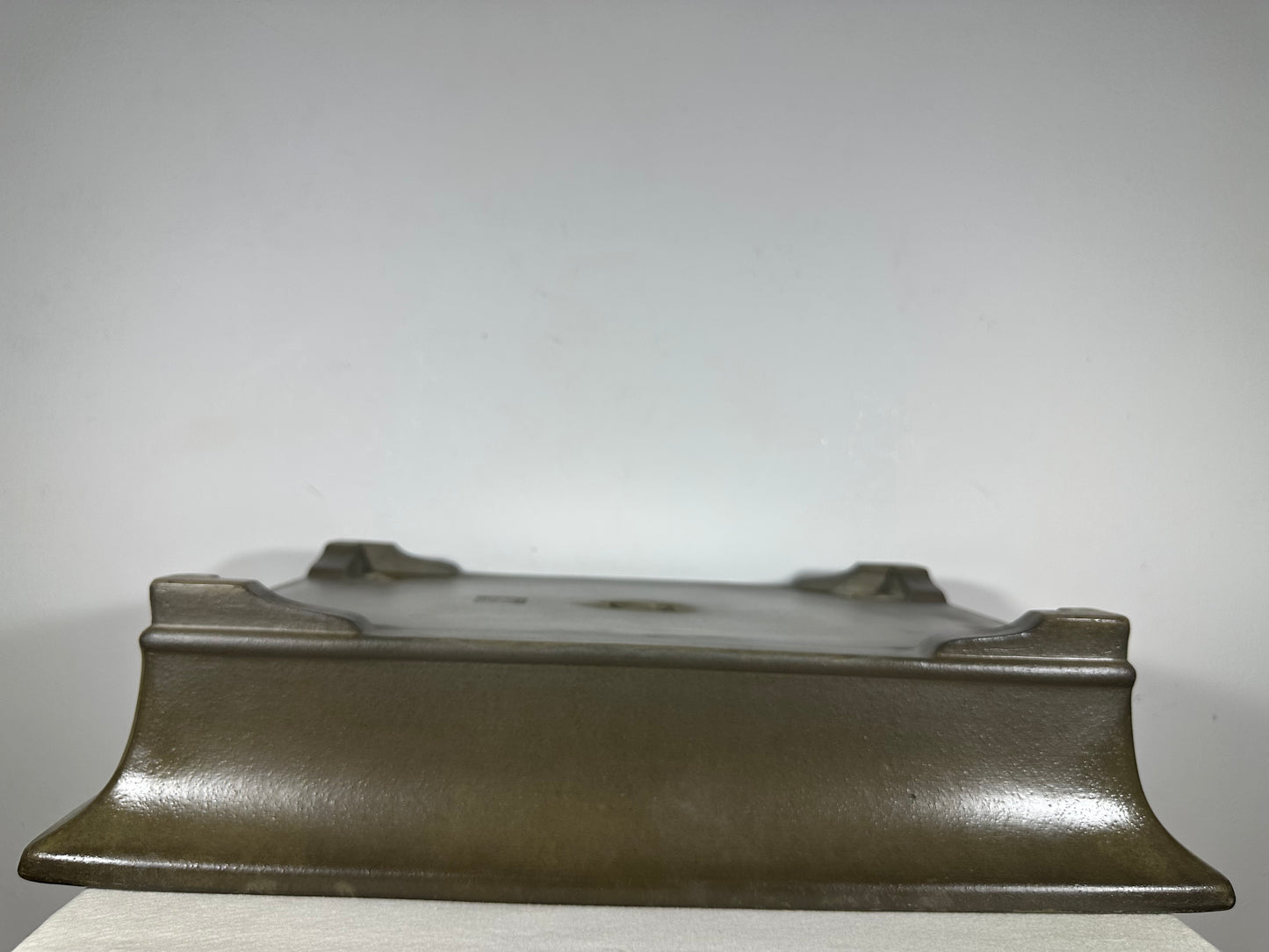 Preowned Japanese Tokoname Unglazed Rectangular Bonsai Pot Seizan - 18.5” By 13.5”