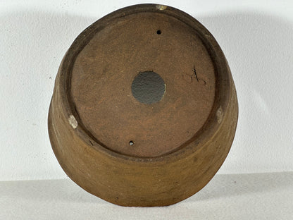 Preowned Japanese Tokoname Unglazed Round Bonsai Pot - 7.25” By 3.75”