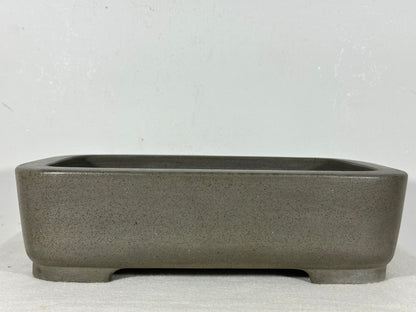 Preowned Japanese Tokoname Unglazed Rectangular Bonsai Pot Seizan - 13” By 9.5”
