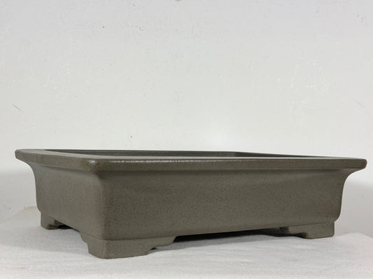 Preowned Japanese Tokoname Unglazed Rectangular Bonsai Pot Seizan - 13” By 9.5”
