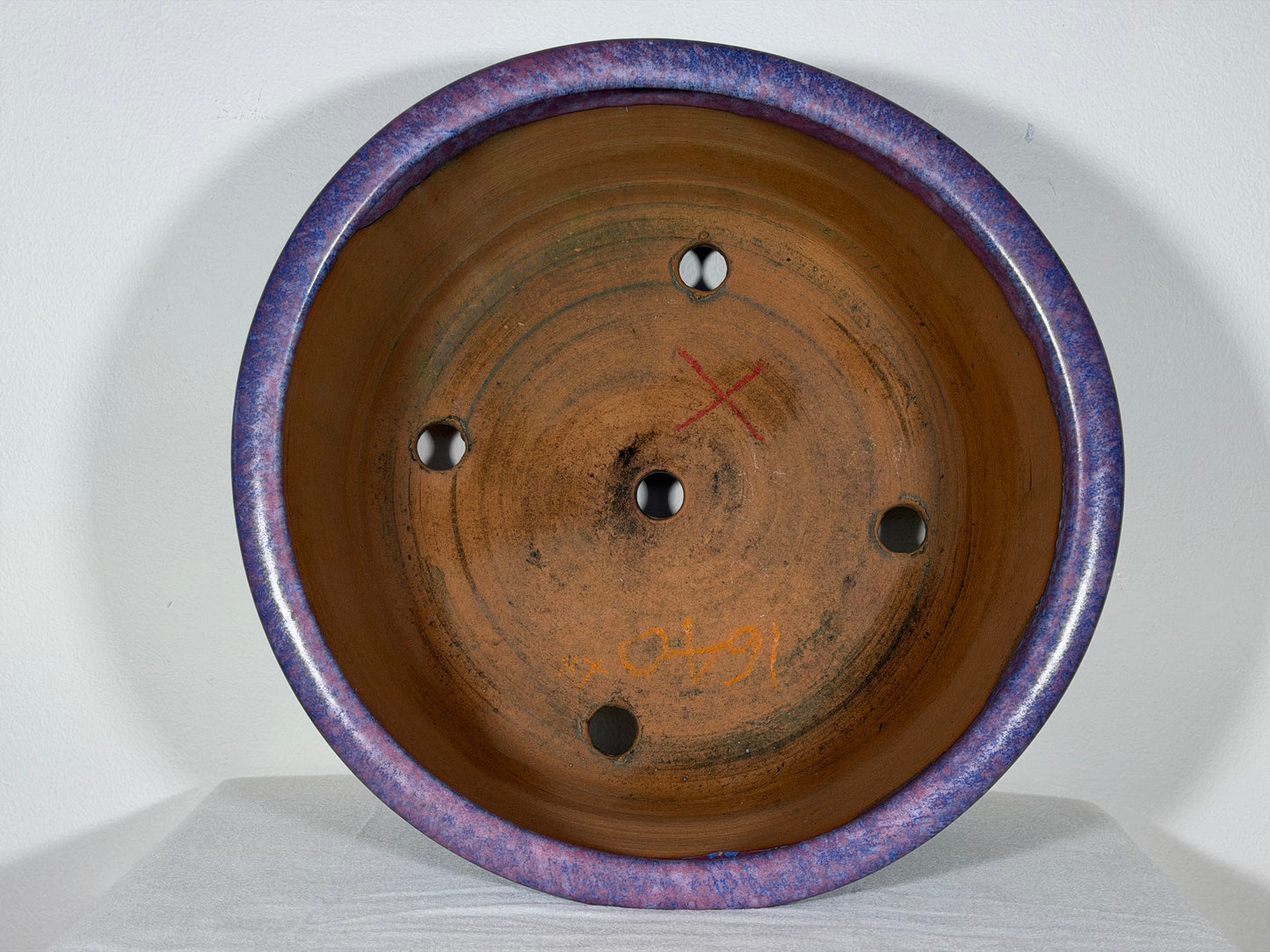 New Japanese Tokoname Round Bonsai Pot Syuhou Yoshimua - 13.5” By 6”