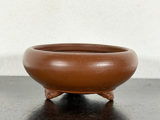 New Japanese Tokoname Unglazed Round Bonsai Pot Bigei - 2.75” By 1.25”