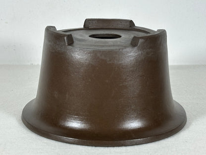 Preowned Japanese Tokoname Unglazed Round Deep Bonsai Pot - 6.25” By 3 3/8”