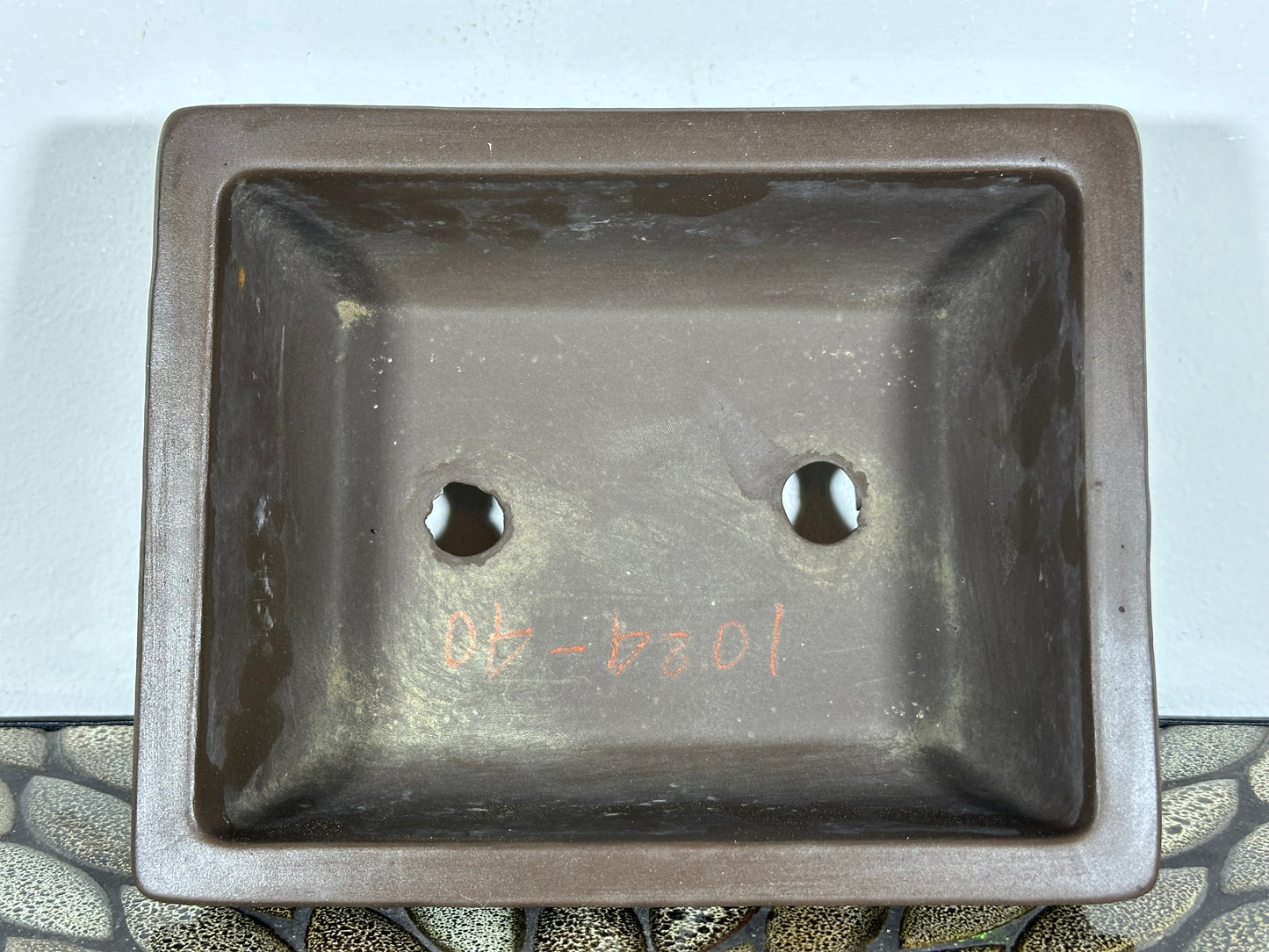 Preowned Japanese Tokoname Unglazed Rectangular Bonsai Pot - 8.5” By 6.75”