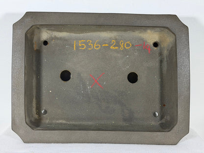 Preowned Japanese Tokoname Unglazed Rectangular Bonsai Pot Yamaaki - 13.75” By 10”