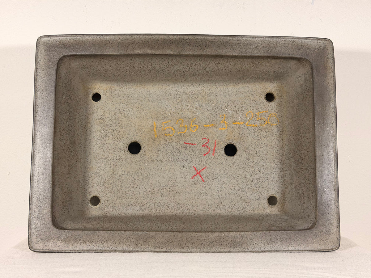 Preowned Japanese Tokoname Rectangular Bonsai Pot Seizan - 14” By 10.25”