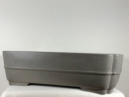 Preowned Japanese Tokoname Unglazed Rectangular Bonsai Pot Seizan - 19” By 14”