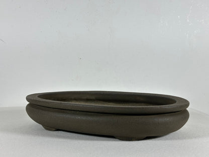 Preowned Vintage Japanese Tokoname Unglazed Bag Style Bonsai Pot Yamaaki - 9.5” By 6.25”