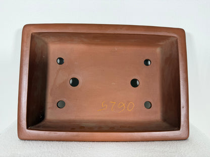 Preowned Japanese Tokoname Rectangular Unglazed Bonsai Pot - 13.25” By 9.25”