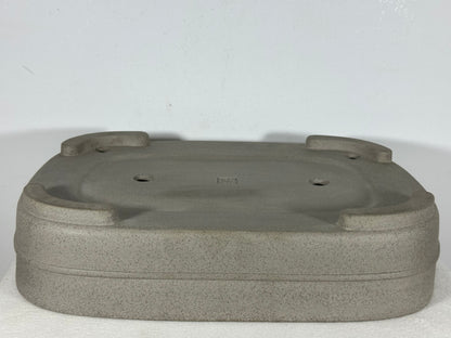 Preowned Japanese Tokoname Unglazed Rectangular Bonsai Pot Seizan - 15.25” By 11”