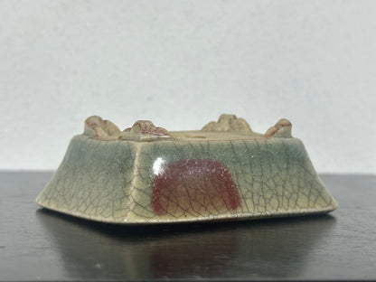 Preowned Vintage Japanese Rectangular Bonsai Pot By EIMEI - 2.5” By 1.75”