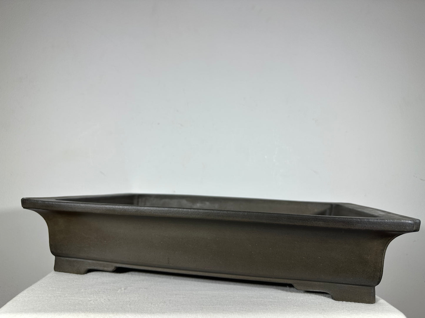 Preowned Japanese Tokoname Unglazed Rectangular Bonsai Pot Seizan - 19.5” By 13.5”