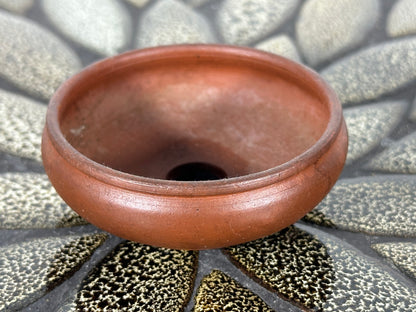 Preowned Japanese Tokoname Unglazed Round Bonsai Pot Deiju - 2.5” By 1”