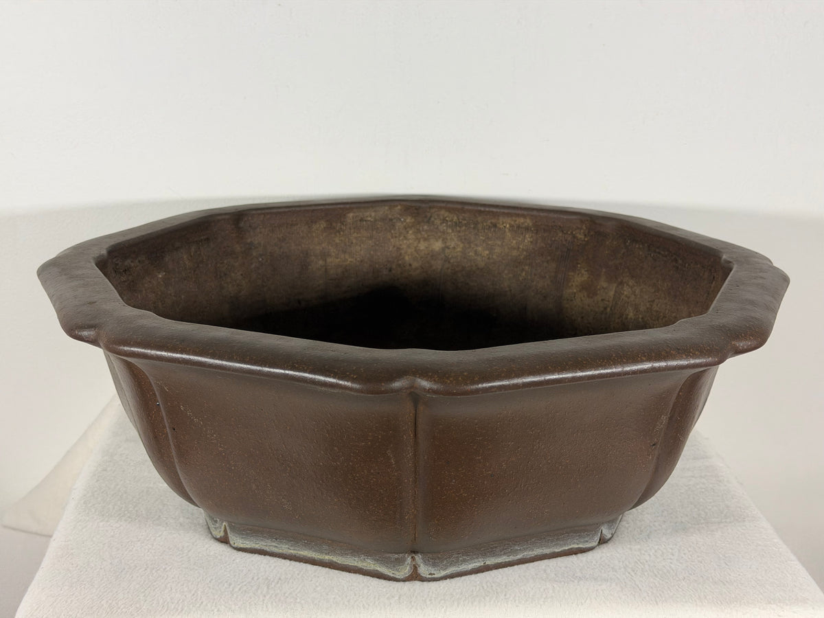 Preowned Japanese Tokoname Unglazed Rinka Style Bonsai Pot Touhou - 18” x 17.25” x 5.75”