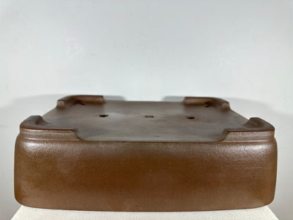 Preowned Japanese Tokoname Unglazed Rectangular Bonsai Pot Seizan - 19” By 13.75”