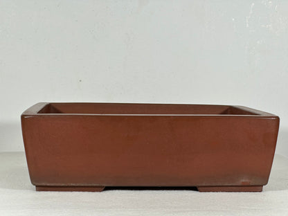 Preowned Japanese Tokoname Unglazed Rectangular Bonsai Pot - 10.5” By 8.25”