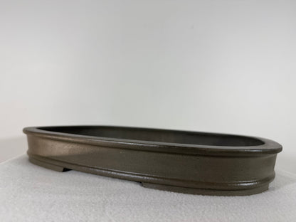 Preowned Japanese Tokoname Unglazed Rectangular Shallow Bonsai Pot Seizan - 15.25” By 11”