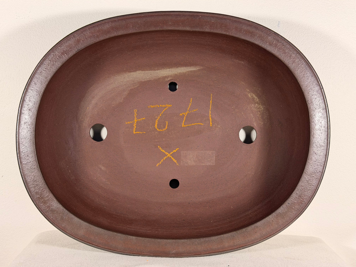 Preowned Japanese Tokoname Oval Bonsai Pot Yamaaki - 16” By 13.75”