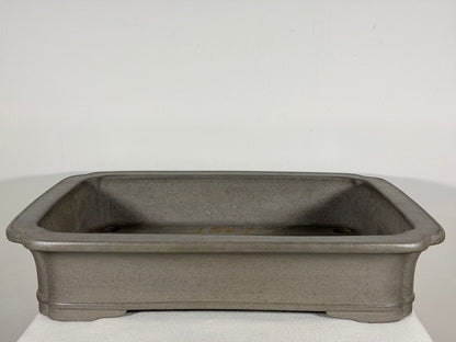 Preowned Japanese Tokoname Unglazed Rectangular Bonsai Pot Keizan - 19” x 14.25” x 4”