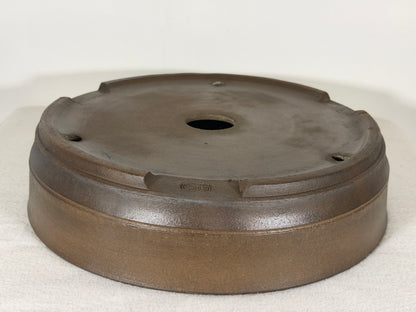 Preowned Japanese Tokoname Unglaed Round Bonsai Pot Touyou - 11” By 2.75”