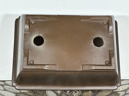 Preowned Japanese Tokoname Unglazed Rectangular Bonsai Pot - 9.75” By 7.25”