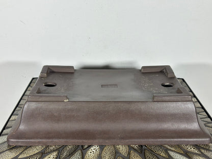 Preowned Vintage Japanese Tokoname Unglazed Rectangular Bonsai Pot Yamaaki - 14” x 9 3/8”