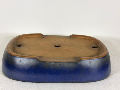 Preowned Japanese Tokoname Glazed Rectangular Bonsai Pot Yamafusa - 11.25” By 8.5”