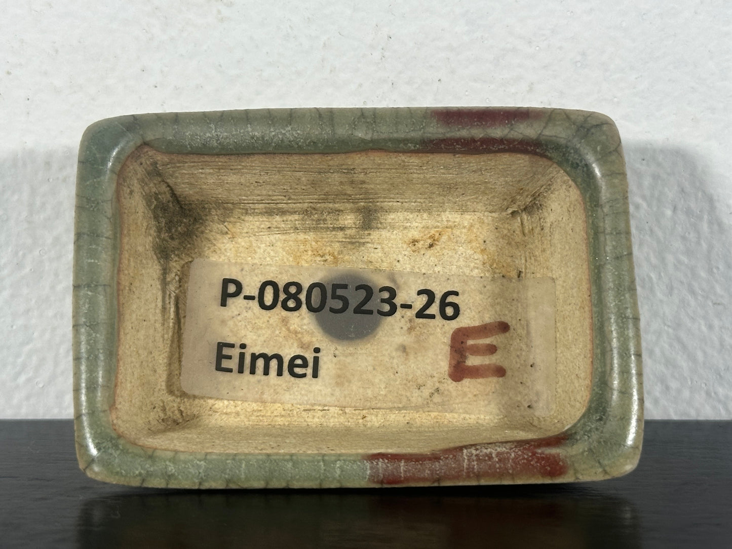 Preowned Vintage Japanese Rectangular Bonsai Pot By EIMEI - 2.5” By 1.75”