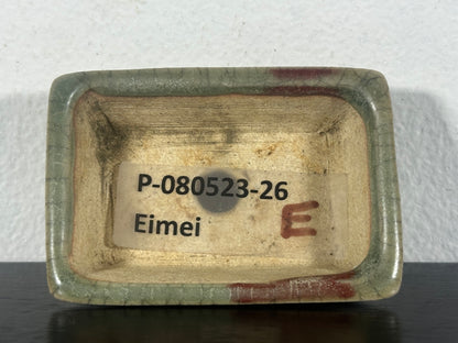 Preowned Vintage Japanese Rectangular Bonsai Pot By EIMEI - 2.5” By 1.75”