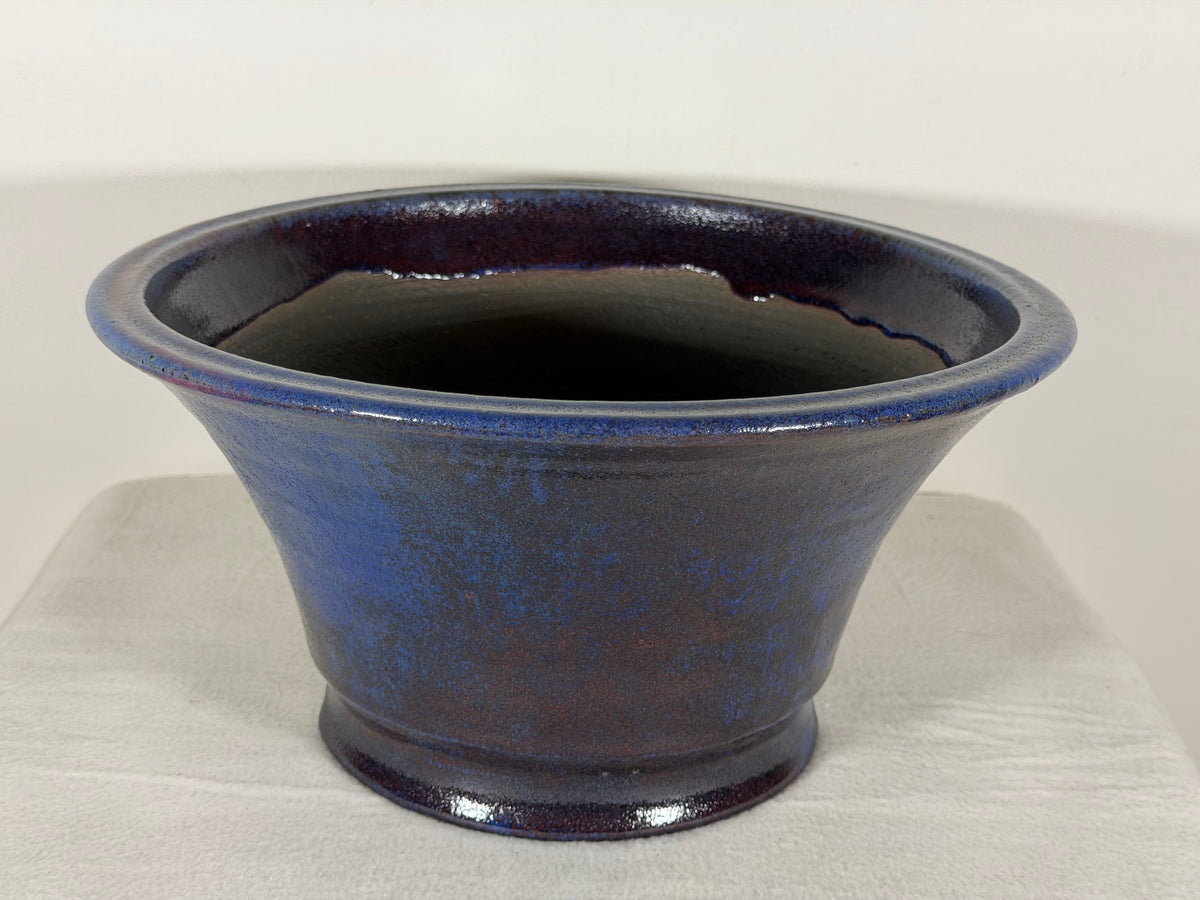 New Japanese Tokoname Glazed Round Bonsai Pot Syuhou Yoshimura - 12” By 6.25”