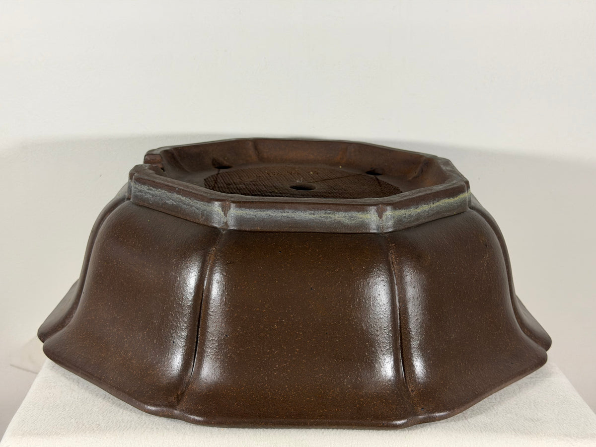 Preowned Japanese Tokoname Unglazed Rinka Style Bonsai Pot Touhou - 18” x 17.25” x 5.75”