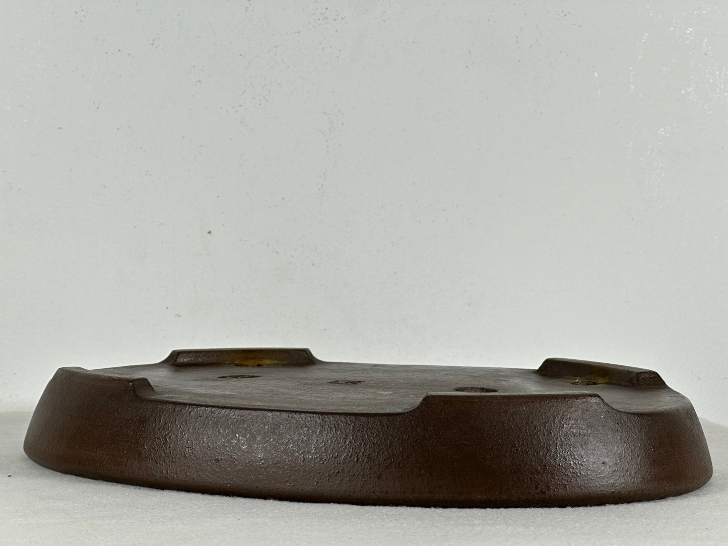 Preowned Japanese Tokoname Unglazed Oval Shallow Bonsai Pot Seizan - 12.5” By 9”