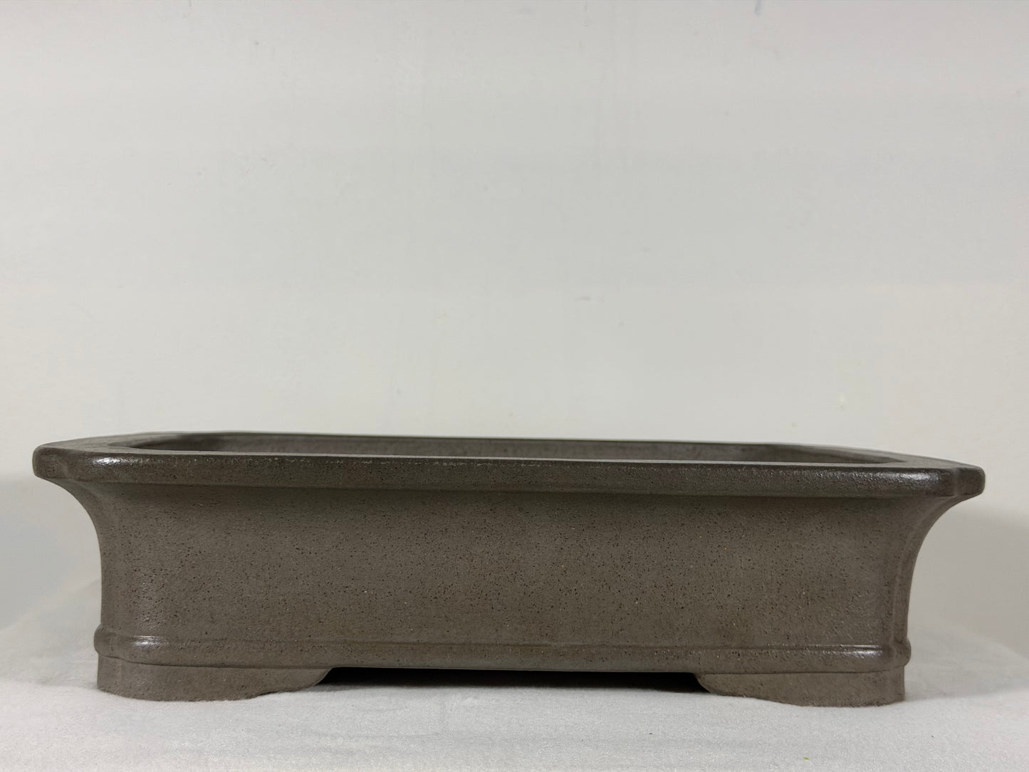 Preowned Japanese Tokoname Unglazed Rectangular Bonsai Pot Keizan - 12.75” By 10.25”