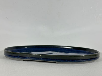 New Japanese Glazed Suiban for Suiseki Bonsai Harumatsu - 12.5” By 9”