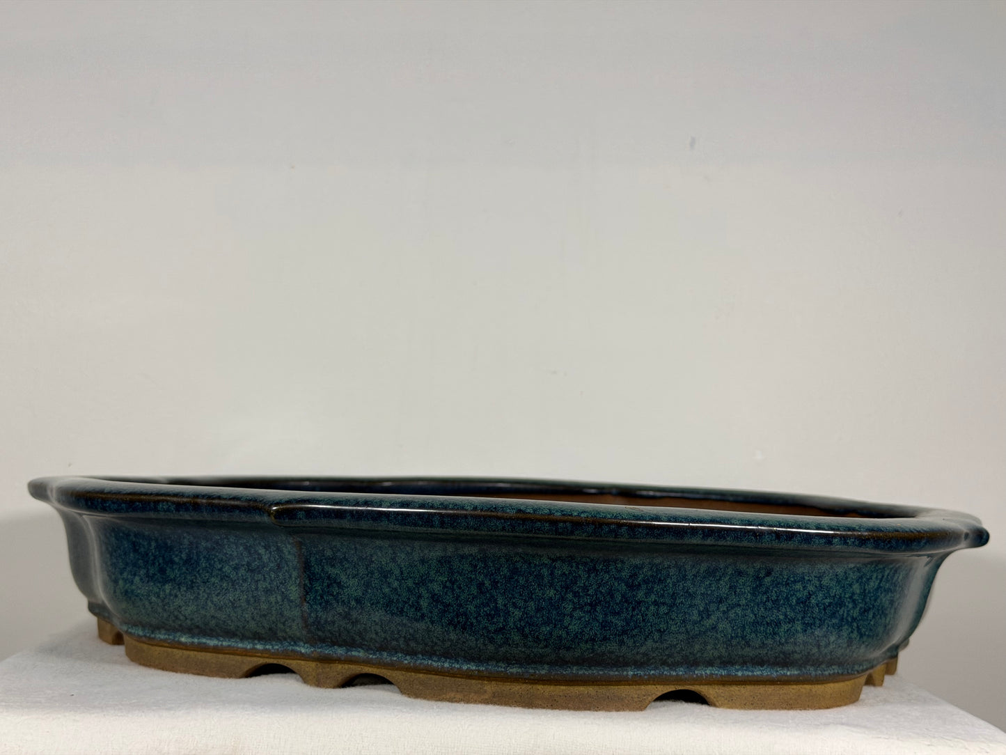 Preowned Japanese Tokoname Glazed Rinka Style Bonsai Pot Hekisui - 19” By 16.25”