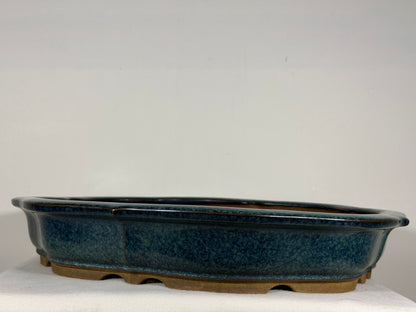 Preowned Japanese Tokoname Glazed Rinka Style Bonsai Pot Hekisui - 19” By 16.25”