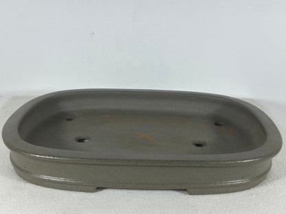Preowned Japanese Tokoname Unglazed Rectangular Shallow Bonsai Pot Seizan - 12.25” By 9”