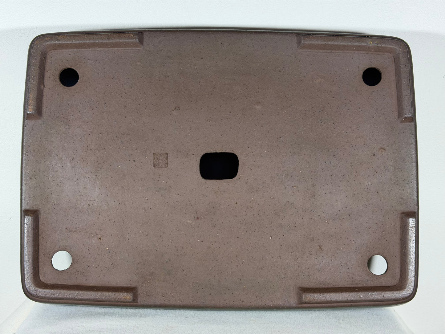 Preowned Japanese Tokoname Glazed Rectangular Bonsai Pot Syukouzan - 18.25” By 13”