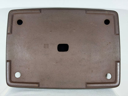 Preowned Japanese Tokoname Glazed Rectangular Bonsai Pot Syukouzan - 18.25” By 13”