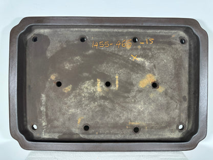 Preowned Japanese Tokoname Unglazed Rectangular Shallow Bonsai Pot Seizan - 21.5” By 14.5”